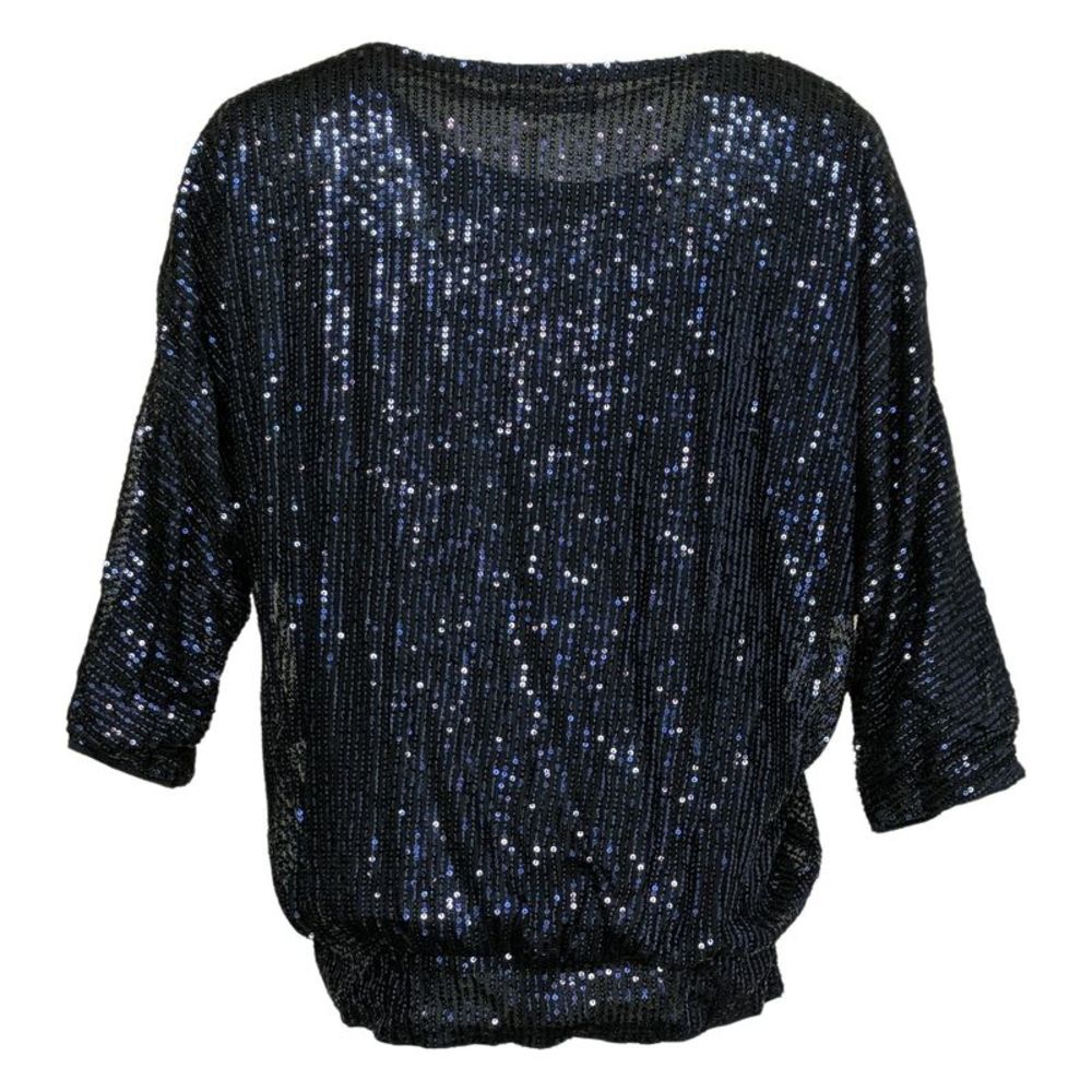 Jasambac Women's Top Sz S Short Sleeve Pull Over Polyester Blue - Picture 2 of 4